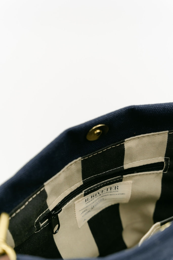 S&D Betsy | Navy Canvas + Brown Leather